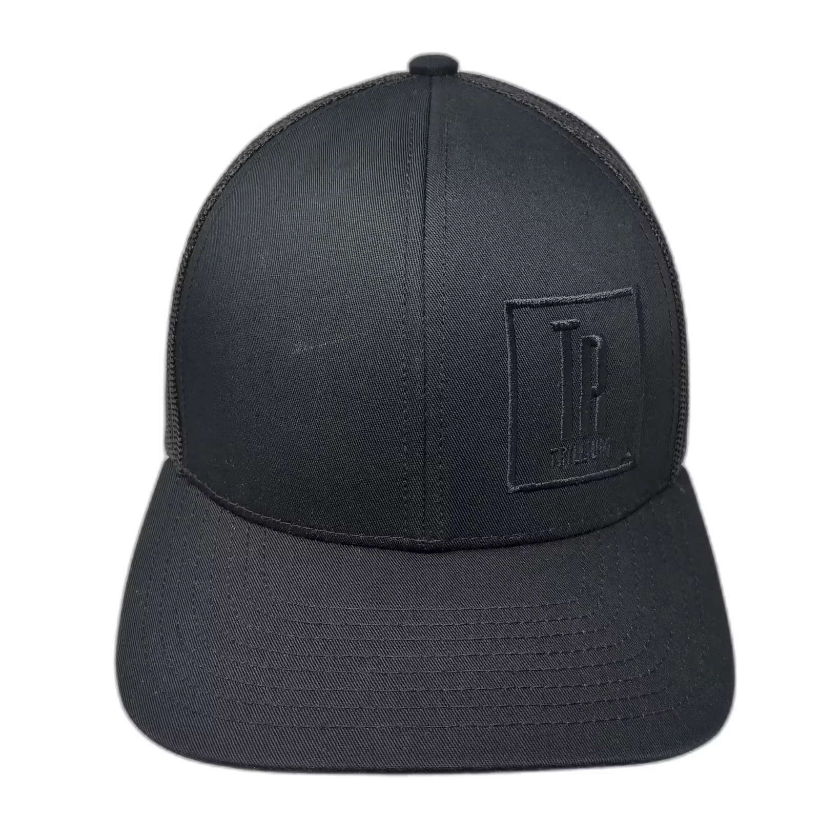 Pacific Headwear Trucker Hat Black Snapback OS Mesh Embroidered Adjustable