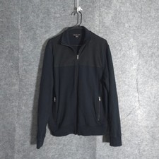 Michael Kors Full Zip Mock Neck Jacket Mens Black Polyester Size Large Solid