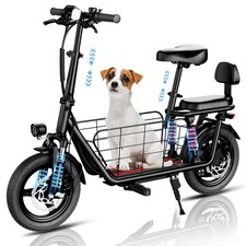 14" Folding E Scooter with Seat 850W 48V Commuter Electric Scooter 330lbs 22MPH