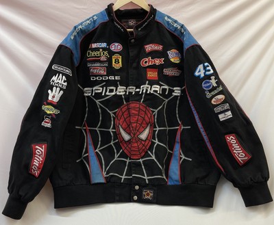 希少　jh design スパイダーマン　レーシングジャケット　ブラック Vintage JH Designs Spider-Man 3 Bobby Lobonte RARE Nascar Jacket