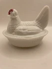 Vintage Milk Glad Hen On Nest CHIPPED