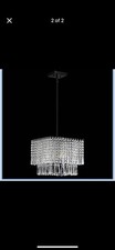 1 Pack 1 Light Hanging Modern Kitchen Island Square 8" Crystal Shade Pendant