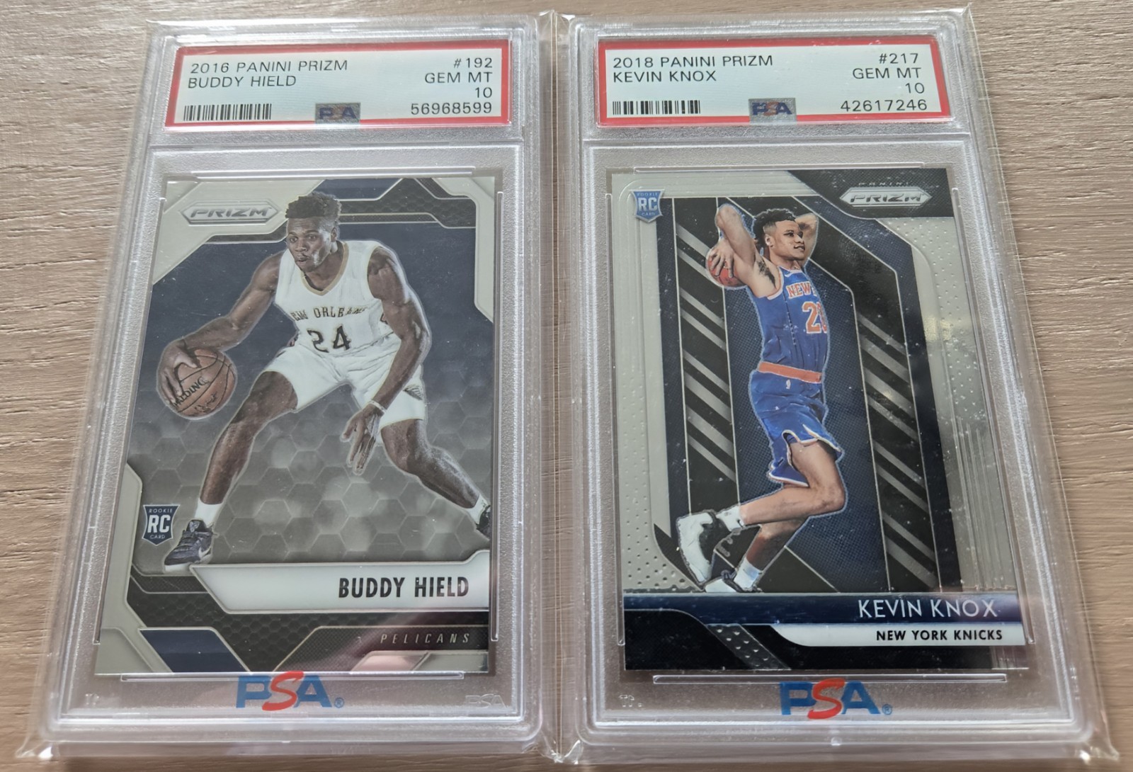 2016-17 Panini Prizm Basketball Buddy Hield #192 PSA 10 Rookie Kevin Knox #217