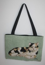 Bolso de hombro tejido de tapiz para gato Calico