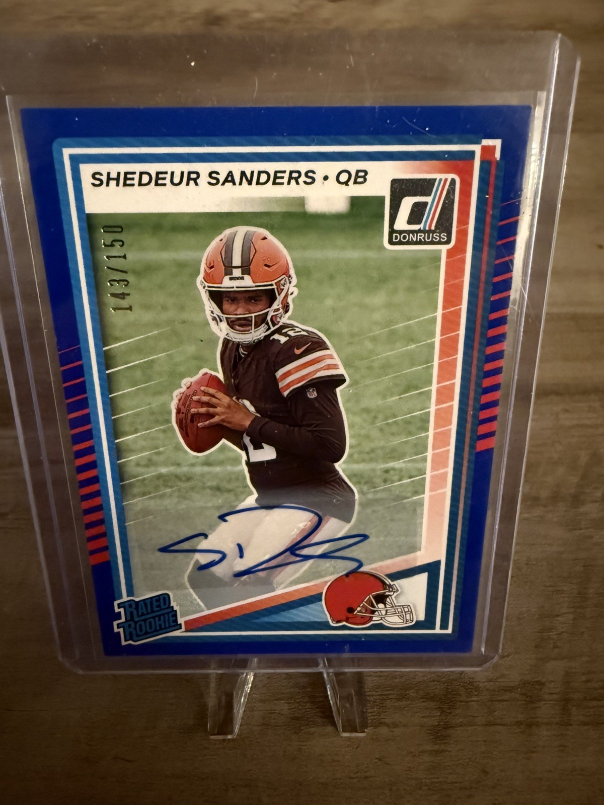 Shedeur Sanders #306 2025 Panini Donruss Football- Press Proof  blue  Auto /150