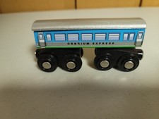 Wooden Railway Silver Passenger Coach Train Car Very Good Condition