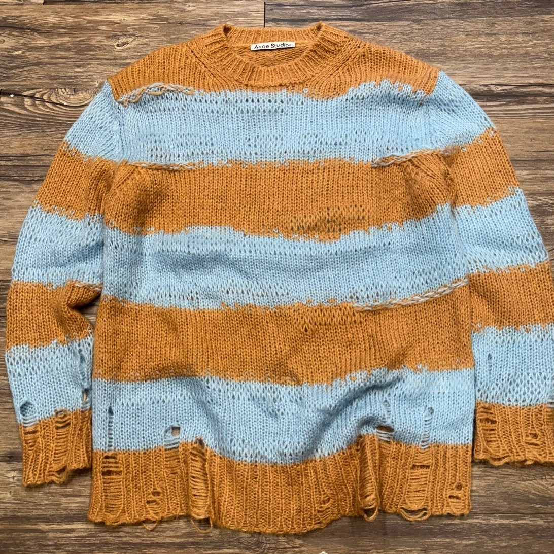 ACNE STUDIOS STRIPED MOHAIR SWEATER (XXS)