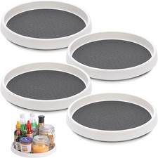 Lazy Susan Turntable Set of 4 10 Inch Non-Skid Lazy Susan Organizer Cabinet