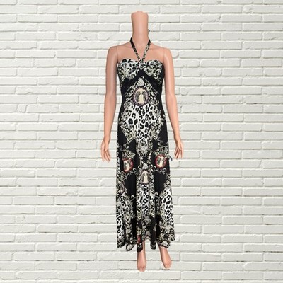Vintage Y2K Maxi Dress - Cheetah Print Halter Maxi - Sexy Slinky | eBay Vintage Y2K Maxi Dress - Cheetah Print Halter Maxi - Sexy Slinky | eBay