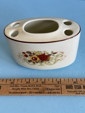 Vintage Japanese Floral Porcelain Toothbrush Toothpaste Holder
