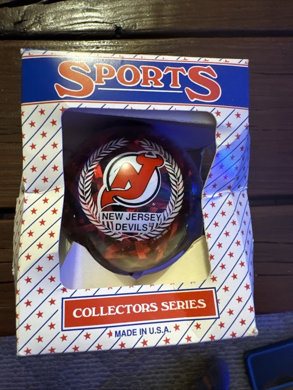 New Jersey Devils Vintage Rare 90s Christmas Ornament Topperscot Ice NHL Hockey