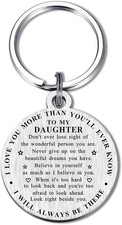 To My Daughter Gifts from Mom Dad - Keychain for Daughter Graduation Birthday Ch