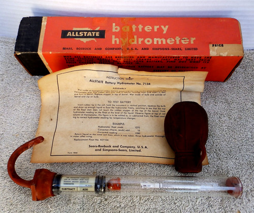 Vintage Allstate Professional Battery Hydrometer Used