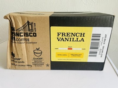 San Francisco Bay OneCup 80ct French Vanilla Coffee Pods Medium Roast BB 2/27