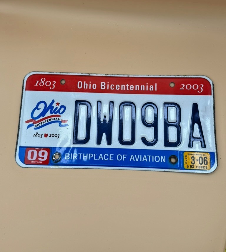 2003 Ohio Bicentennial License Plate DW09BA Birthplace of Aviation 2006 Tag