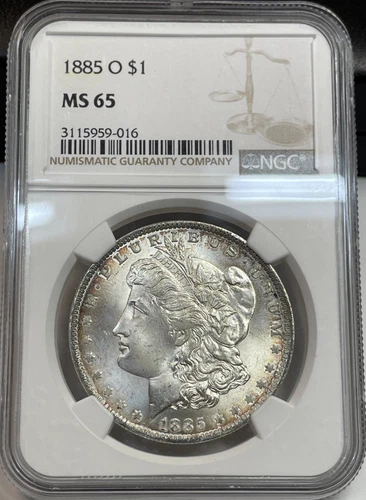1885-O $1 Morgan Silver Dollar NGC MS 65 - Lovely Gem Morgan - Light Edge Toning