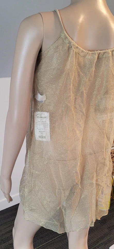 Ritchie Women Loose  Polyester Gold Bikini Cover Up Sheer Short Dress  O/S R8097 - Image 4 of 4