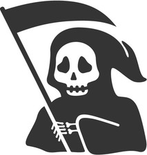 Grim Reaper Traditional American Gothic Skull Death Vinyl Decal Sticker Car