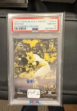 2025 Topps Black & White - Autograph Ben Rice #019 Yellow /75 (RC) PSA 10