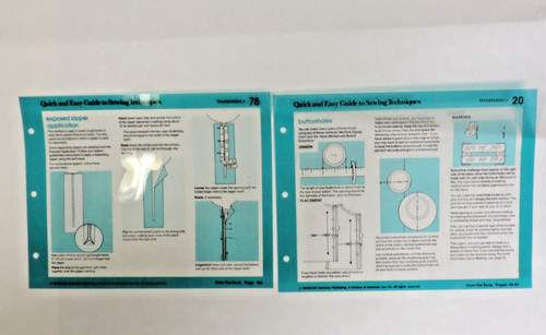 2 1960s Butterick Educational Transparency Teaching Zipper/Buttonholes Aids