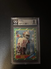 JERRY RICE 1986 Topps #161 San Francisco 49ers RC HOF BGS 8