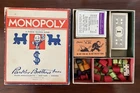 VTG Parker Brothers Monopoly Game Blue Box Pennybags Wood Pieces No Board 1936