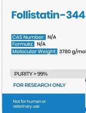 Follistatin Supplement 10 mg vial. Myostatin Inhibitor for Lean Muscle growth
