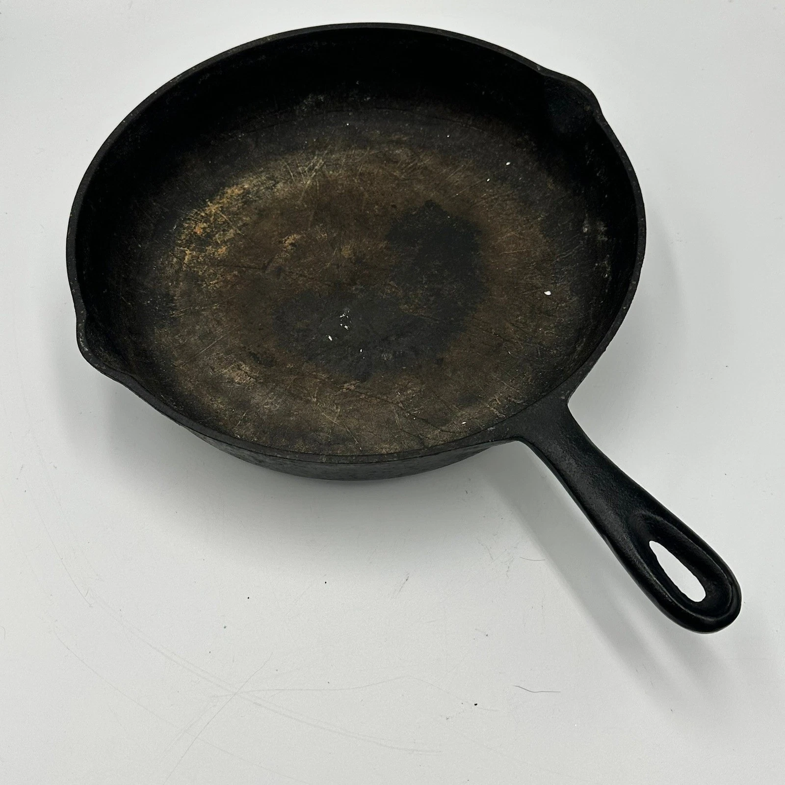 Vintage Cast Iron Skillet No 8 10 5/8 Inch Black Round Restoration Project Pan