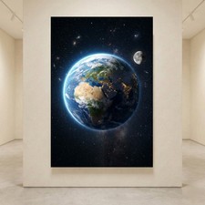Earth From Space Stretched Canvas Wall Art Mo...