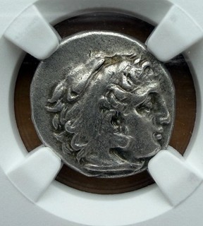 Alexander the Great AR Drachm NGC Ch XF 4/5 3/5 336 323 BC Heracles Zeus Macedon