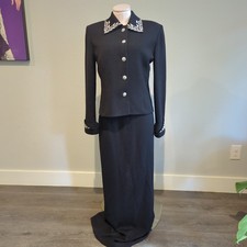 Vtg St. John Evening by Marie Gray Black Sant...