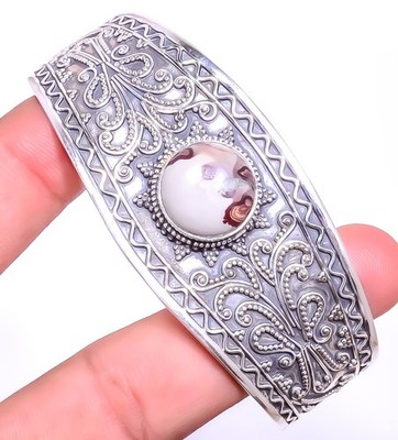 Noreena Jasper 925 Sterling Silver Jewelry Cuff Adst., Christmas Gift C7879-54