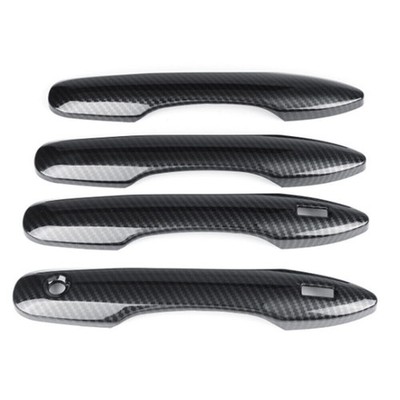 4Pcs Door Handle Protector Trim for     2018-2021 Carbon Fiber Style #ff