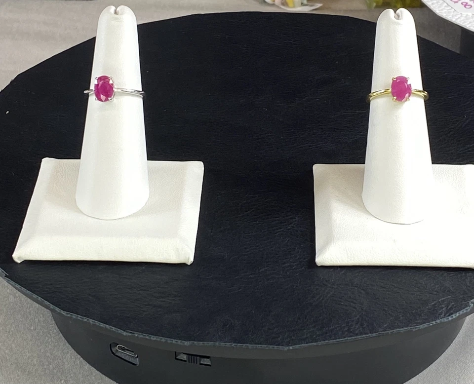 Anillo Dianty Rubí en 925 SS con Superposición YG Talla 6 y 10. Ver descripción abajo.. Foto 3 de 3