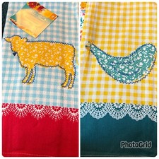 NEW Pioneer Woman Pair of Kitchen Towels FARMHOUSE STYLE 100% Cotton 16" x 28"