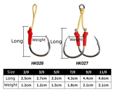 5pcs Double Assist Hooks Carbon Steel Jig Hook Big Game Saltwater Fishing Hook