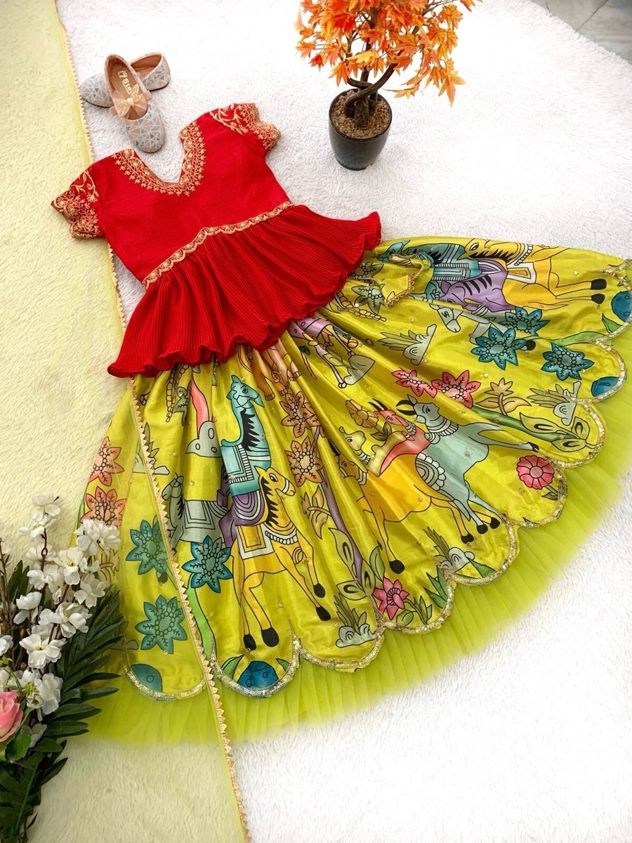 Readymade kids girls lehenga choli party wear eid indian girls designer  dress | eBay