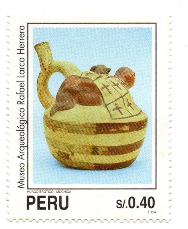 Mochica Culture, erotic Ceramics S/. 0.40 yellow, Perú 1998, accept offers