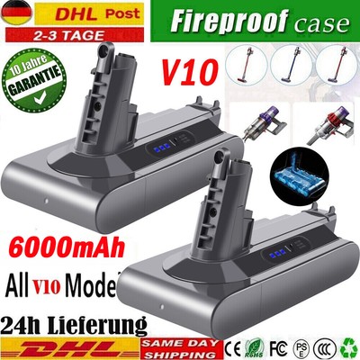 2x Akku Für Dyson V10 6,0AH Absolute SV12 Animal Motörhead Cyclone Pro 3.8Ah Neu