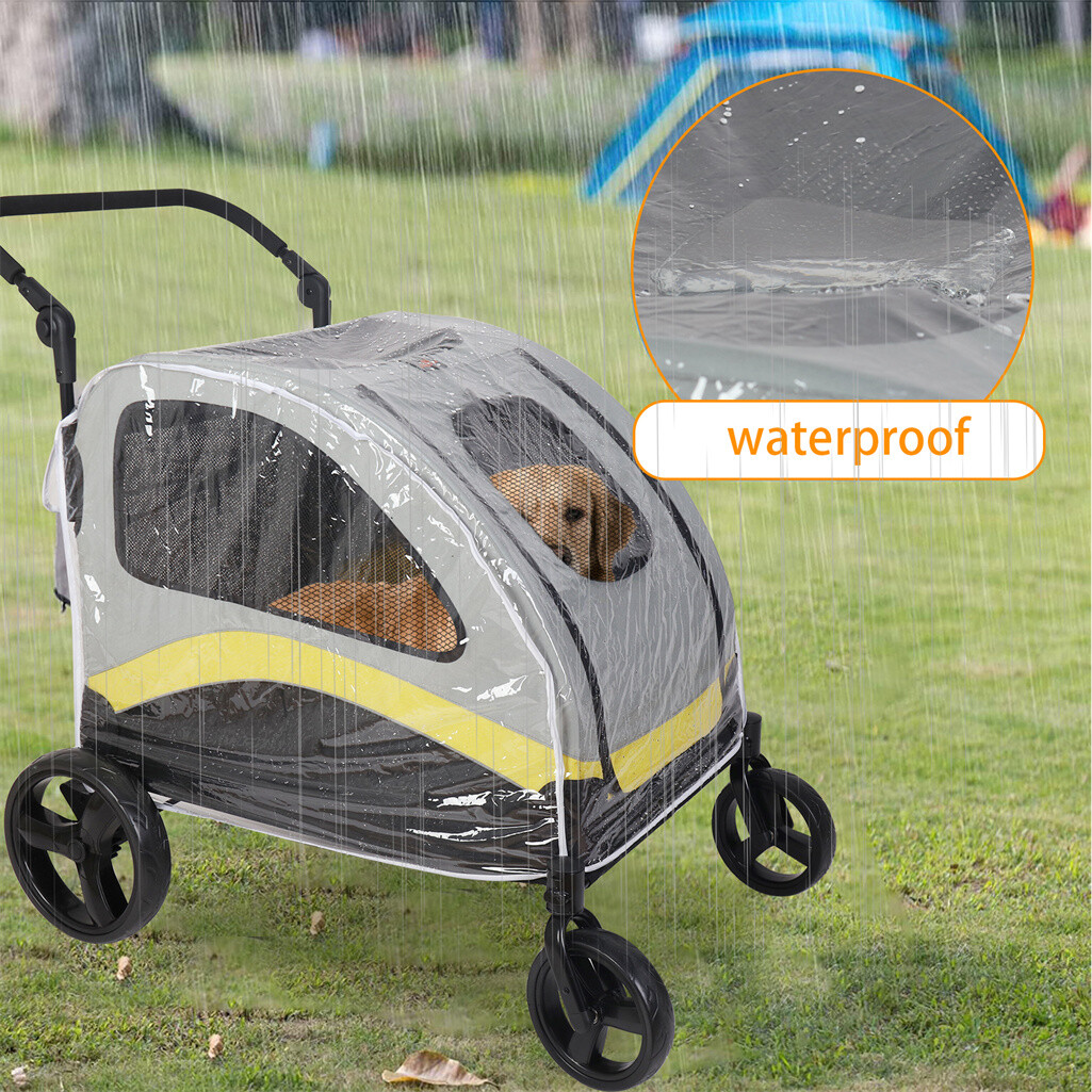 XXL Heavy Duty Dog Stroller Cat Pet Carrier Trolley Cart Front Back