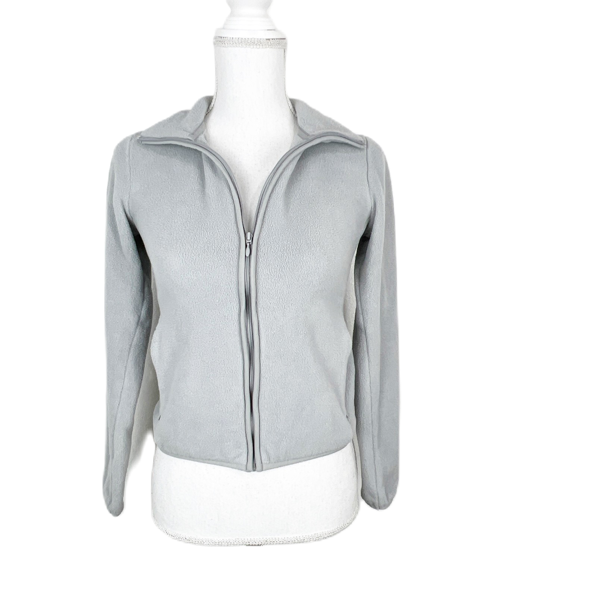 Uniqlo Sweater Women Extra Small Grey Full Zip Up Activewear Athletic Fleece
