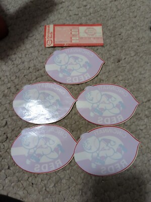 Vintage Lot 5 Cincinnati Reds Baseball Sticker 