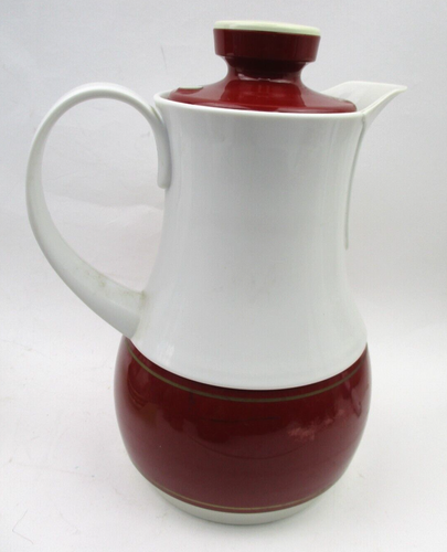 Vintage 1980s Thermos Ingrid No 570 Red Plastic Carafe with Twist Lid Hot & Cold - Picture 2 of 6