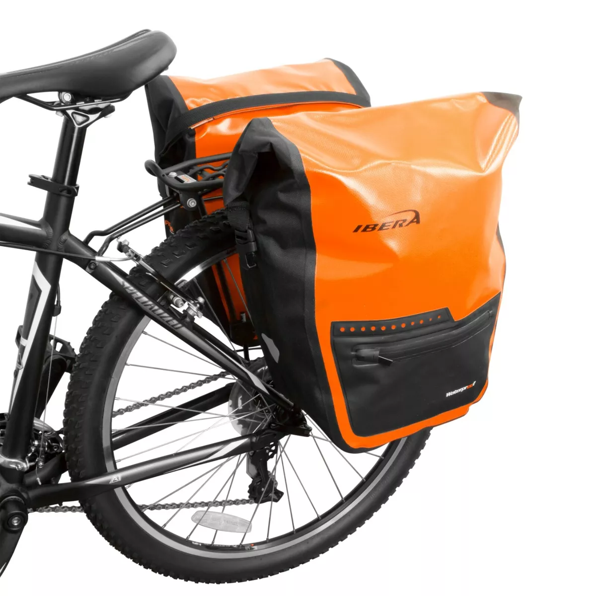 Ibera Bike Panniers Bag Rear Waterproof Bicycle Carrier Clip On