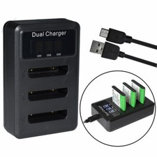 USB Triple Charger for Casio NP-80 NP-82 BC-80L Battery  Casio Exilim EX-H5