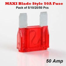 50A Pack 5-50 50 Amp Large Blade Style Audio MAXI Fuse for Car RV Boat Auto
