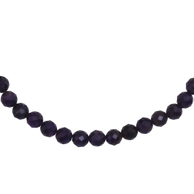 Necklace Real 375 Gold Yellow Gold with Amethyst Purple Violet 45cm Long Chain