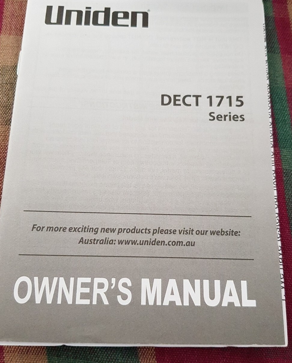 Uniden DECT 1715 Cordless Phone. Works on the NBN. Brand new. Extra