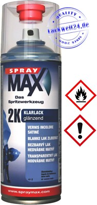 SprayMax 2K-Klarlack, glänzend, 400ml Spraydose, UV-Fest, Benzinfest