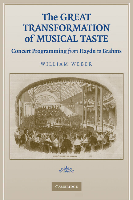 The Great Transformation of Musical Taste Weber Paperback 9780521124232